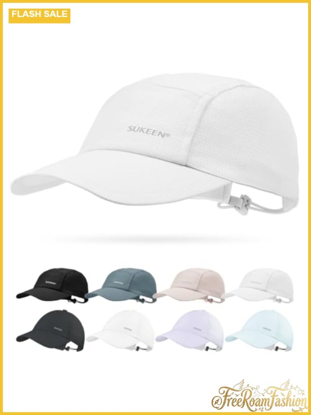 Lightweight Unstructured Running Baseball Cap UPF 50+ Foldable Adjustable